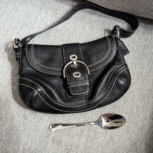 Coach black leather bag - small